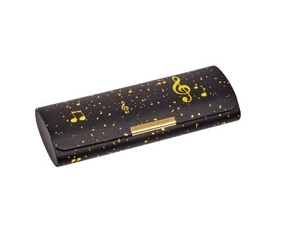 Elegante Etui para lentes con pano  Noten allover para los amantes de la música