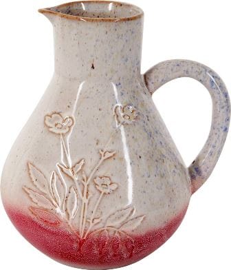 Jarra de porcelana de 1.5l hecha a mano Flor roja de la colección LandLust