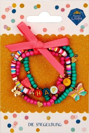 Precioso conjunto de 3 pulseras con diseno de mariposa Princesa Lillifee