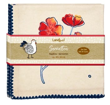 Servilletas de tela Flor (2 piezas) de la coleccion LandLust de 100% algodón