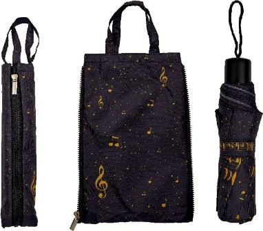 Paraguas plegable y bolso dúo -  - All about music - con  funda protectora y estuche de transporte