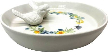 Delicada fuente de porcelana de alta calidad para pajaros de la linea Pura Naturaleza