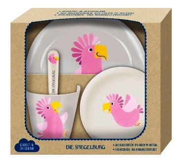 Precioso set de vajilla con diseno de Cacatua para los mas pequenos - Made in Germany