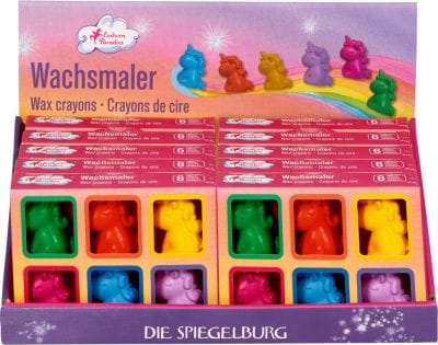 Set de 6 crayones  unicornio de cera con cajita de regalo - Paraiso de unicornios