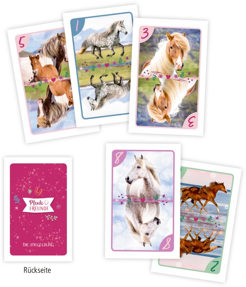 Mau Mau Juego de cartas para los amigos de los caballos en linda caja de metal