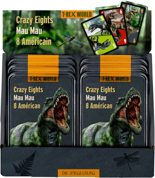 Juego de carta Mau Mau T-Rex World en caja de metal - Estrategia y emoción con un toque prehistórico