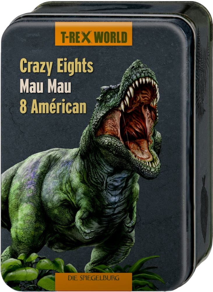Juego de carta Mau Mau T-Rex World en caja de metal - Estrategia y emoción con un toque prehistórico