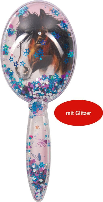 Cepillo para el pelo con lentejuelas brillantes móviles para Amigos de los caballos