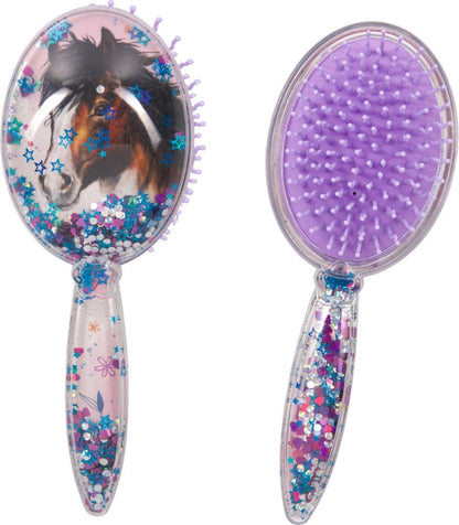 Cepillo para el pelo con lentejuelas brillantes móviles para Amigos de los caballos