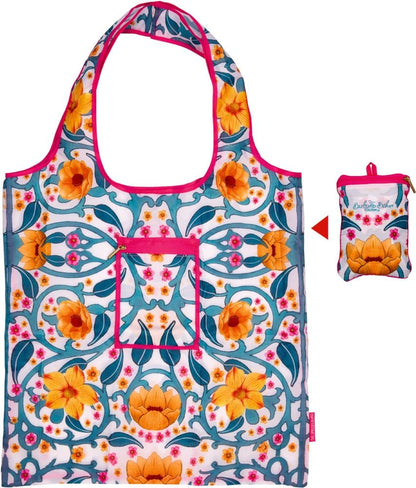 Bolsa plegable Floral ornamental de pequeno a grande  Lindo y útlil accesorio para el día en día