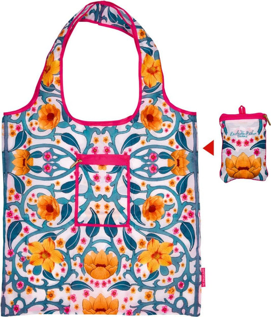 Bolsa plegable Floral ornamental de pequeno a grande  Lindo y útlil accesorio para el día en día