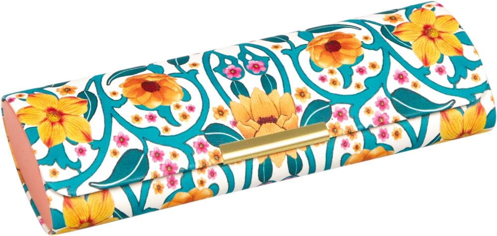 Estuche para lentes Floral ornamental con pano de limpieza