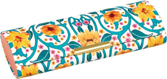 Estuche para lentes Floral ornamental con pano de limpieza