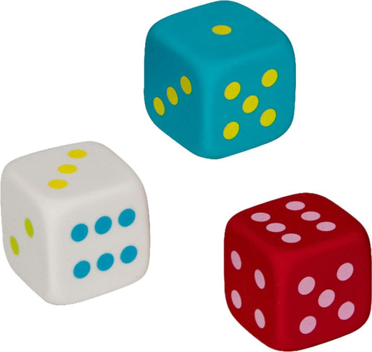 Set con 3 gomas de borrar en forma de dados de Regalos coloridos