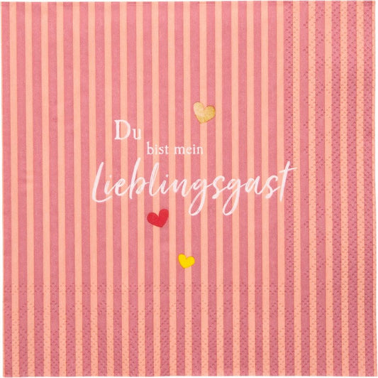 Set con 20 Serviettas - Du bist mein Lieblingsgast - Eres mi invitado favorito