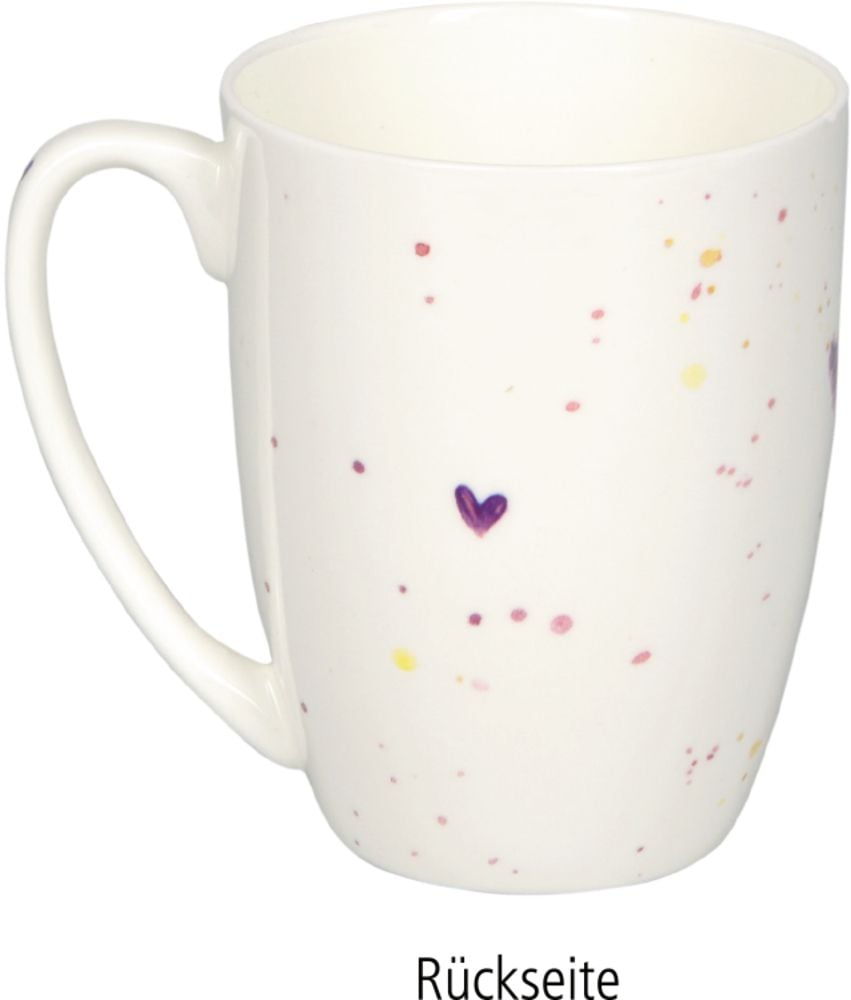 Fina Taza de porcelana - diseno Provenza con lavanda en suaves tonos lilas