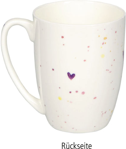 Fina Taza de porcelana - diseno Provenza con lavanda en suaves tonos lilas