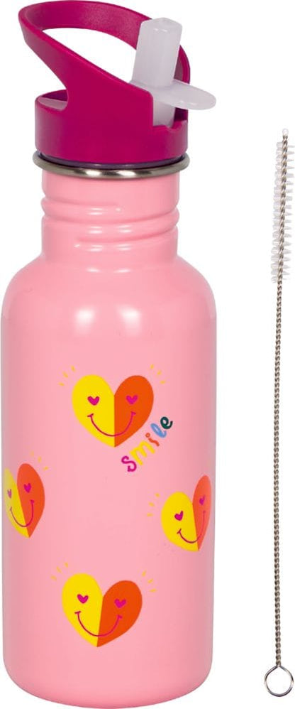 Linda Botella de acero inoxidable con Corazones smile