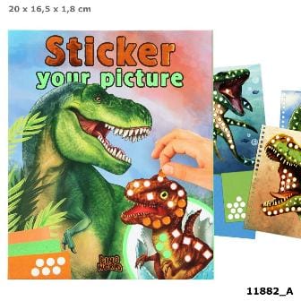 Dino World Sticker Your Picture - con tapa dura y cierre magnético - creando dinos