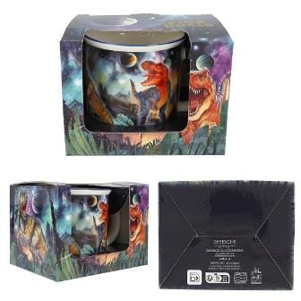 Taza con motivo de dinosaurio y galaxia Dino World GALAXY de porcelana New Bone