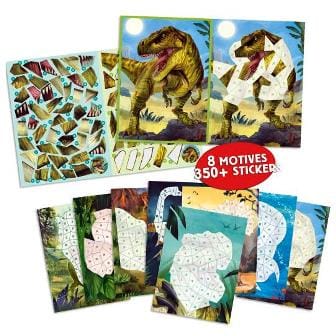 Dino World Libro de pegatinas por números - Aprende los números jugando
