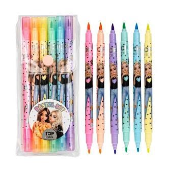 Set de 6 increibles rotuladores de colores pastel con doble punta de TOPModel - escribe con estilo