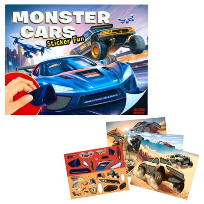 Action World - Monster Cars Diversión con 200 pegatinas creando tus autos a tu estilo