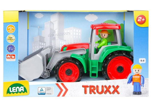 TRUXX Tractor de 34 cm y figura para jugar - con ejes de acero galvanizados