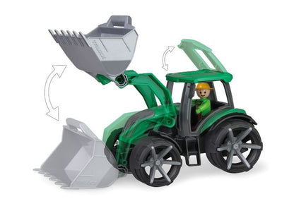 TRUXX² Tractor de 34 cm con neumáticos de caucho - ejes de acero galvanizado y figura para jugar