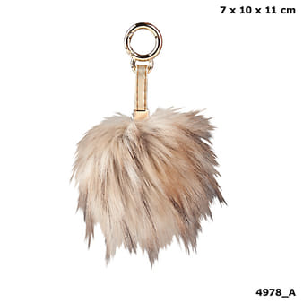 Llavero pompon Love en beige