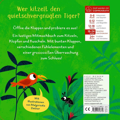 Wer kitzelt den Tiger? - ¿Quién le hace cosquillas al tigre? Libro con textura en alemán