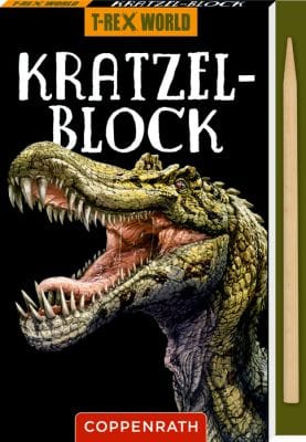 Bloque pequeno para rascar y colorear - elige tu dino de los 4 disenos  T-Rex World