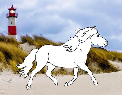 Colorea 24 caballos en playas de ensueno - para todos los amantes de los caballos