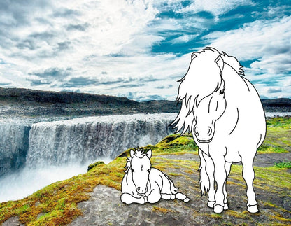 Colorea 24 caballos en paisajes de ensueno - para todos los amantes de los caballos