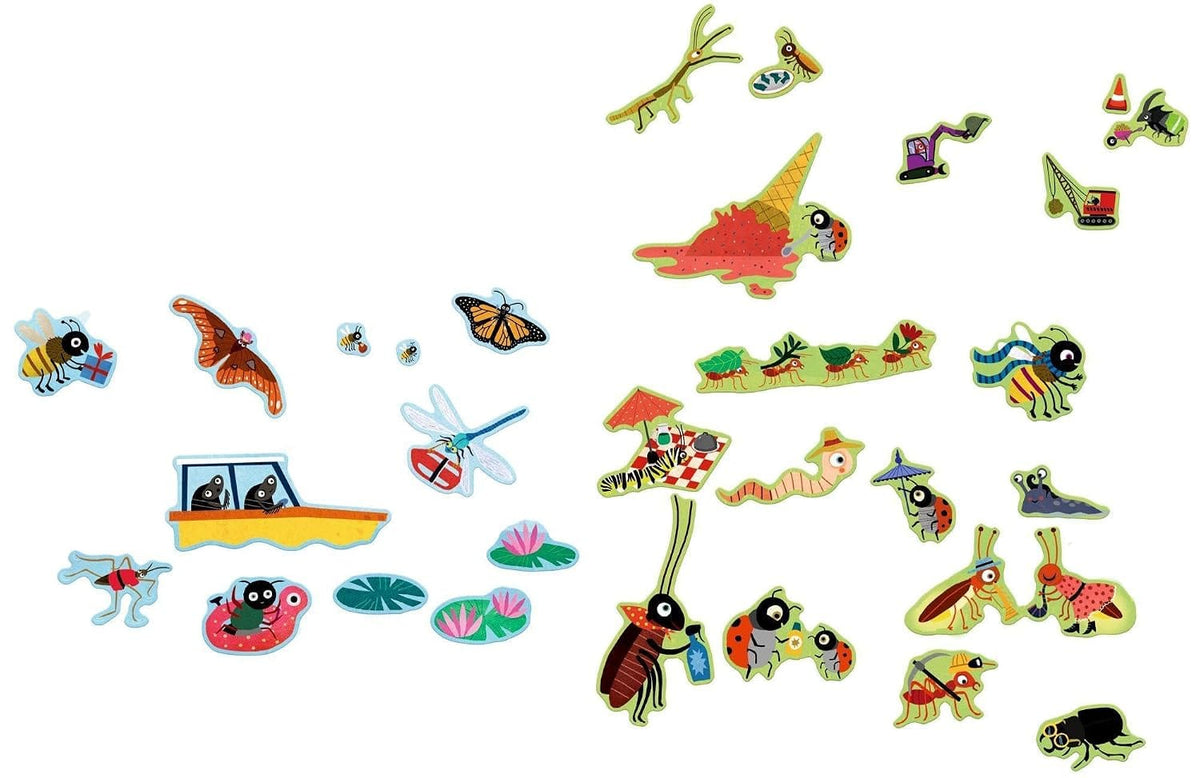 Mundo de pegatinas de objetos ocultos – Insectos - con poco texto en alemán
