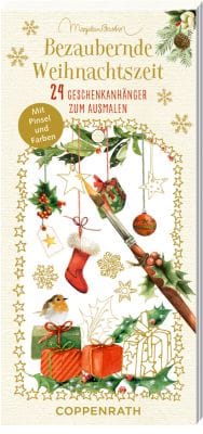 Bloque de Adviento creativo para dibujar acuarella con pintura y pincel - Navidad mágica