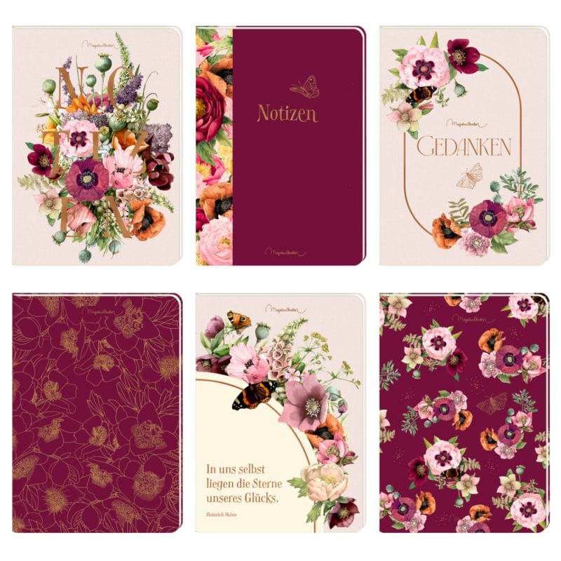 Cuaderno DIN A5 para tomar preciosas notas - Magia Floral (M. Bastin)