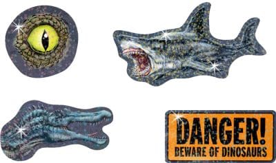 ¡Cuidado, mas de 60 pegatinas brillantes del Mundo T-Rex