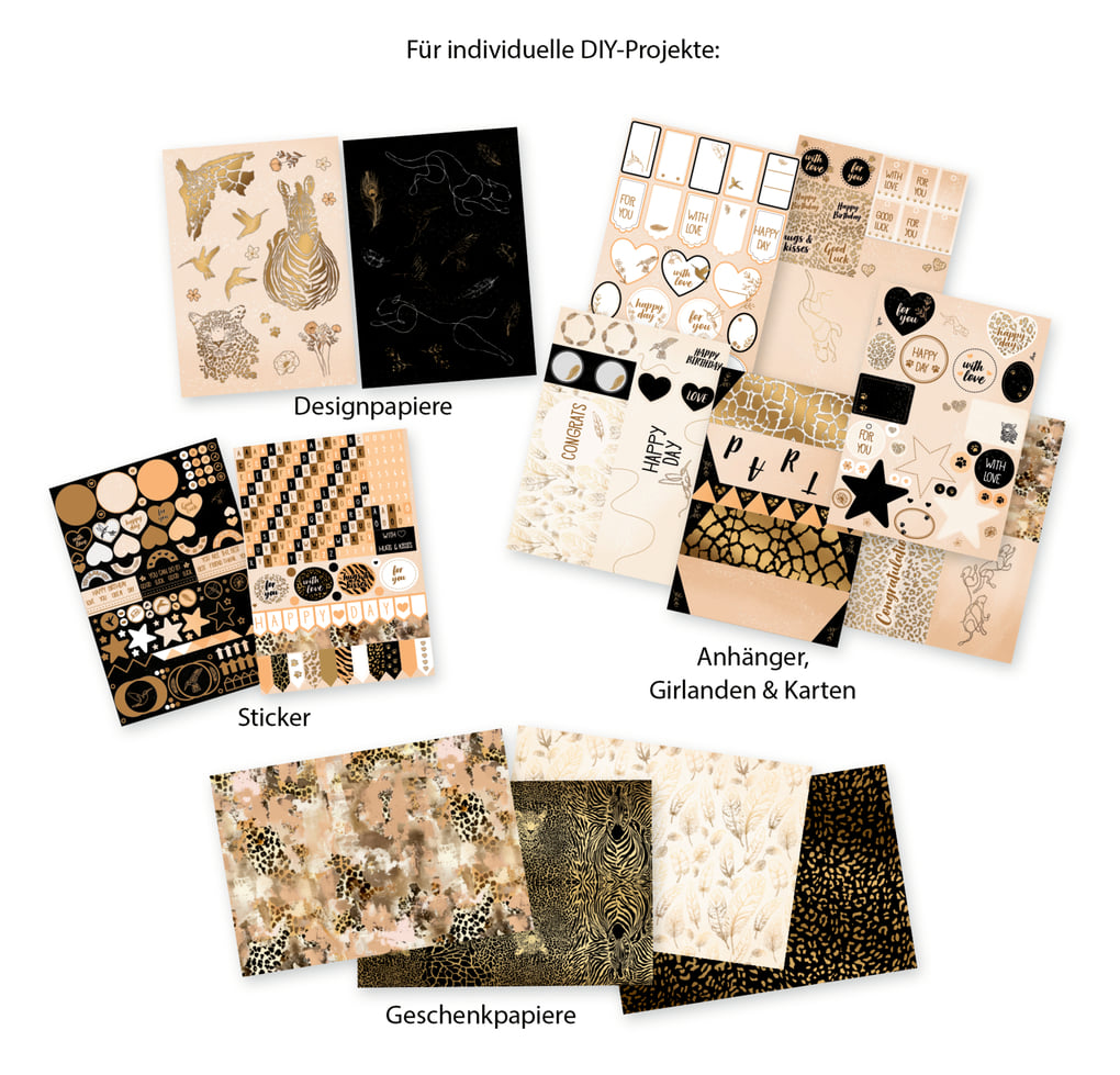 Libro creativo de papel de diseno Animal Print con más de 450 stickers disenados con carinocon