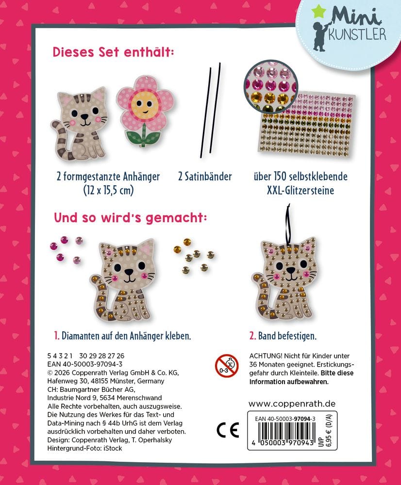 Mi pequeno set de manualidades - Colgante de diamantes - Flor y Gato
