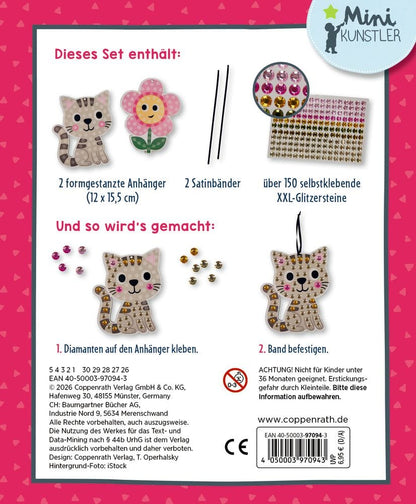Mi pequeno set de manualidades - Colgante de diamantes - Flor y Gato