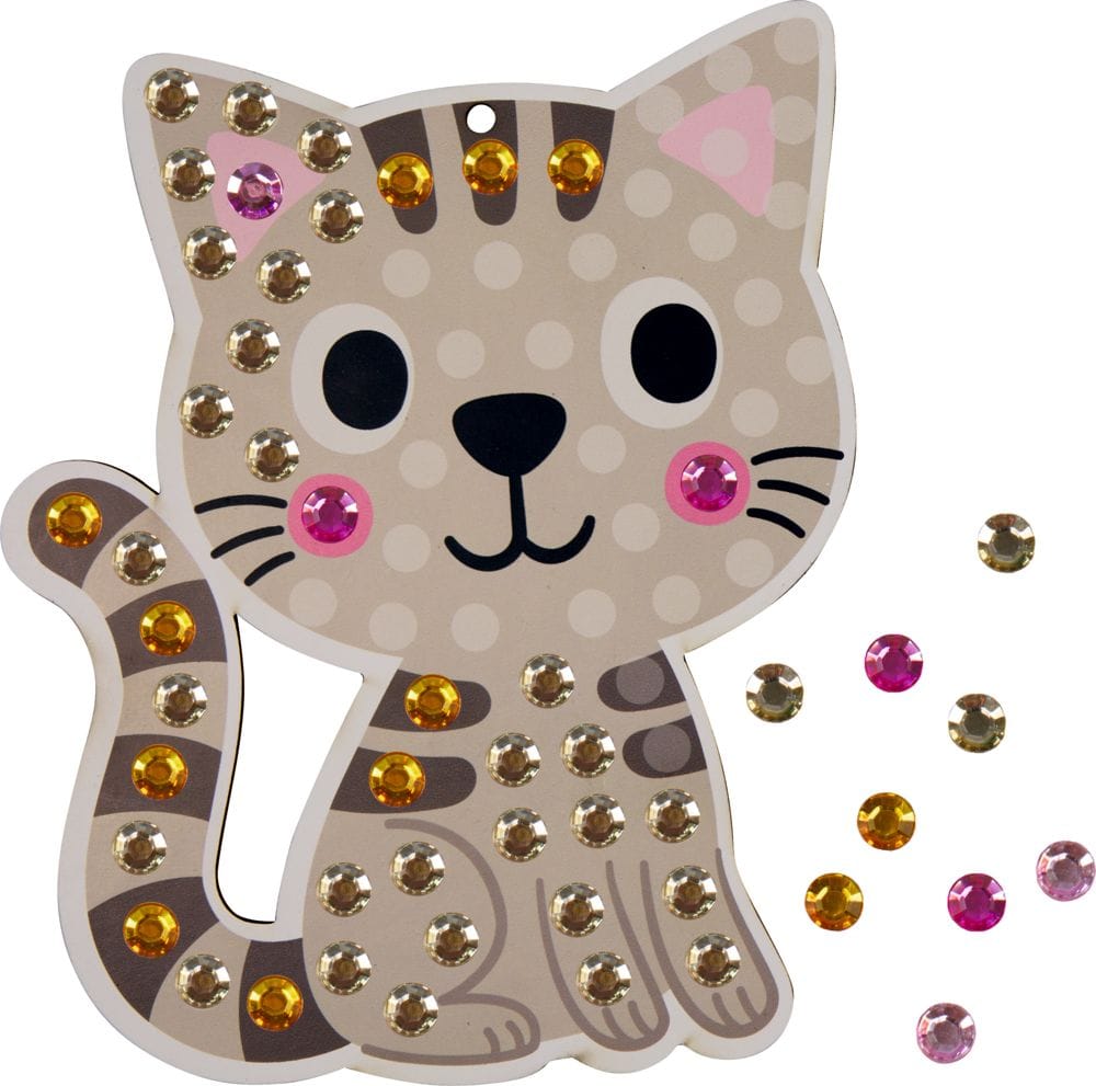 Mi pequeno set de manualidades - Colgante de diamantes - Flor y Gato