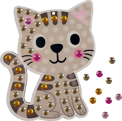 Mi pequeno set de manualidades - Colgante de diamantes - Flor y Gato