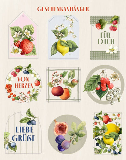 Libro de papel de regalo: Regalar bonito - Jardín de campo con 10 hojas de papeles grandes
